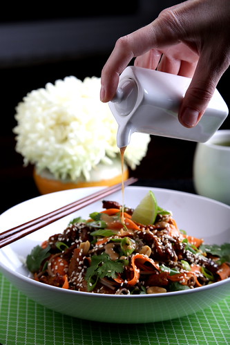 Curry-Scented Soy Curls with Sesame-Cinnamon Dressing