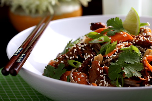 Curry-Scented Soy Curls with Sesame-Cinnamon Dressing
