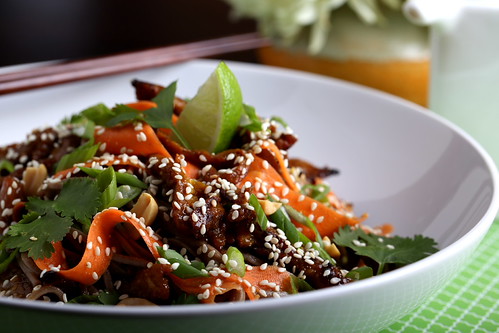 Curry-Scented Soy Curls with Sesame-Cinnamon Dressing