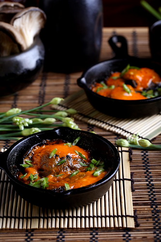 Baked Oyster Mushrooms with Dynamite Sauce