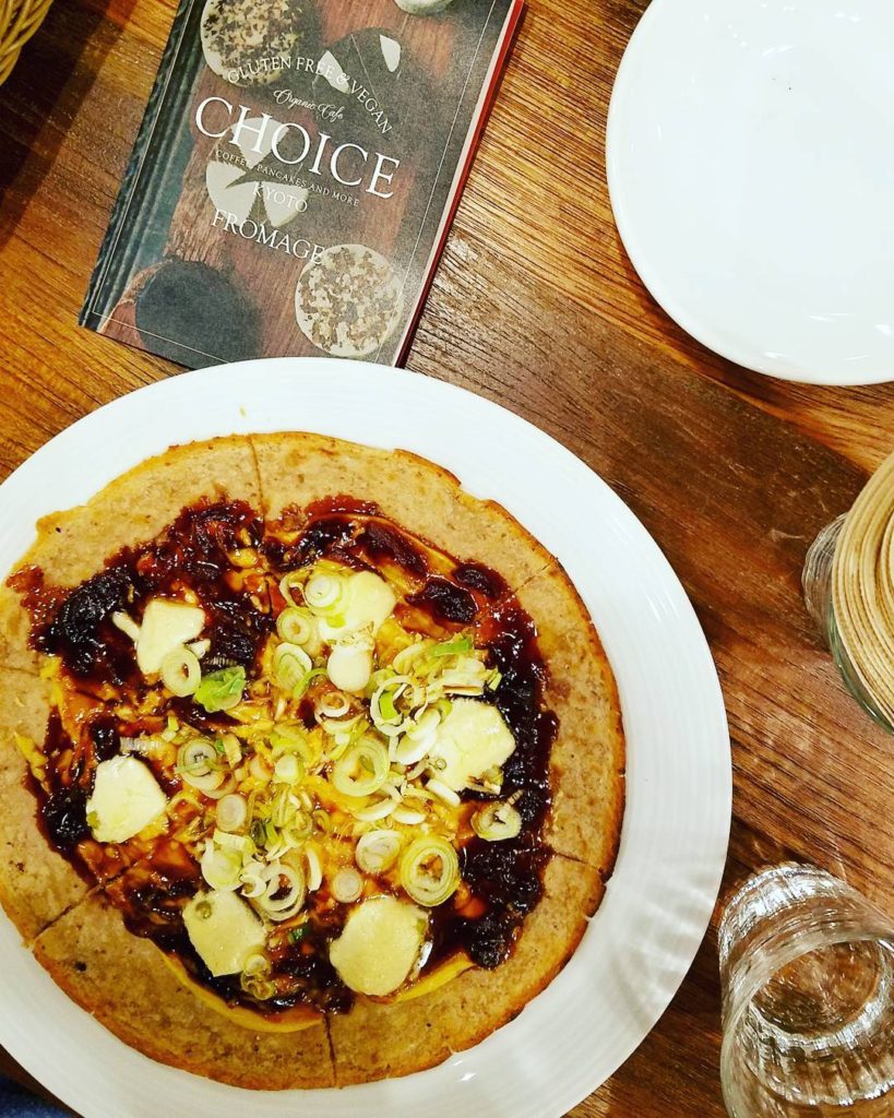 Teriyaki Vegan Cheese Pizza at Choice in Kyoto
