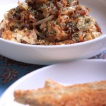 Tofu Scramble with Seared Shiitake and Caramelized Shallots