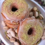 Vegan Doughnuts with Cardamom-Pistachio Glaze