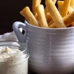 Panisse served with vegan aioli.