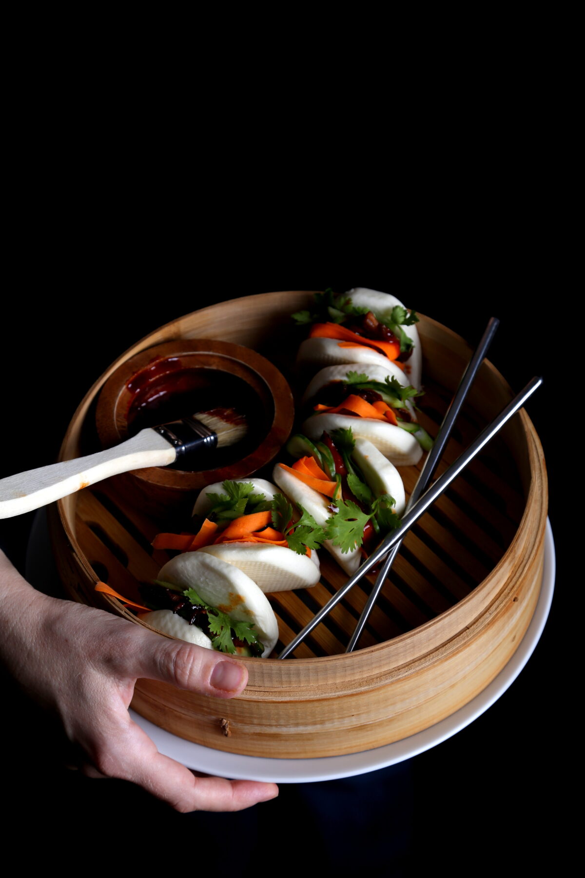 Vegan mushroom bao buns.
