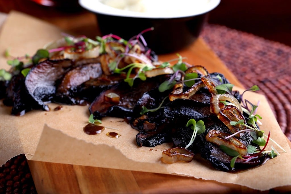 Miso-Scented Portobello with Garlic Cauliflower Mash