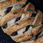 A close-up shot of a vegan Wellington.